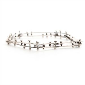 💞💕Brutalist sterling silver hinged bracelet.